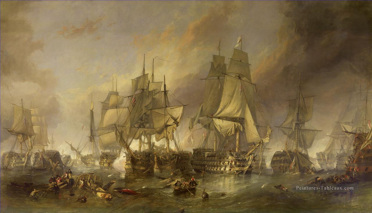 La bataille de Trafalgar par William Clarkson Stanfield Peintures à l'huile